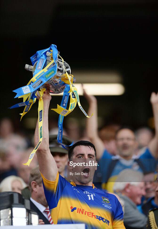4 September 2016; Patrick Maher of Tipperary lifts the trophy following his team's victory in the GAA Hurling All-Ireland Senior Championship Final match between Kilkenny and Tipperary at Croke Park in Dublin. Photo by Seb Daly/Sportsfile