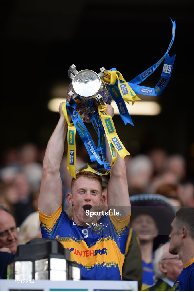 4 September 2016; Michael Breen of Tipperary lifts the trophy following his team's victory in the GAA Hurling All-Ireland Senior Championship Final match between Kilkenny and Tipperary at Croke Park in Dublin. Photo by Seb Daly/Sportsfile