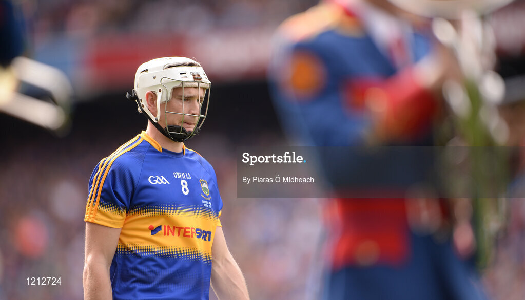 4 September 2016; Tipperary captain Brendan Maher leads his team-mates in the parade prior to the GAA Hurling All-Ireland Senior Championship Final match between Kilkenny and Tipperary at Croke Park in Dublin. Photo by Piaras Ó Mídheach/Sportsfile