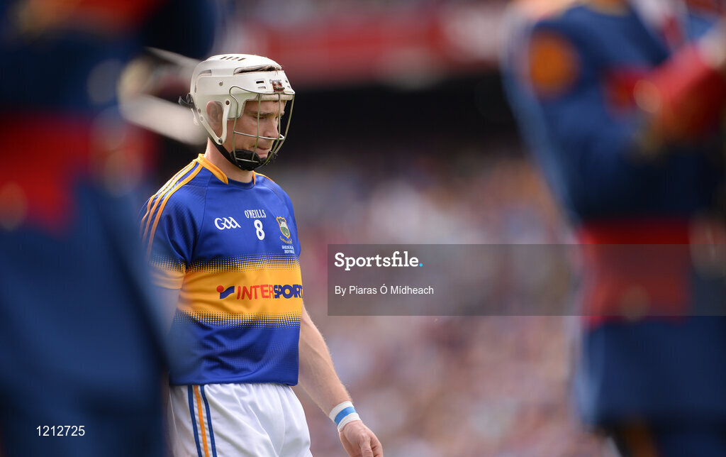 4 September 2016; Tipperary captain Brendan Maher leads his team-mates in the parade prior to the GAA Hurling All-Ireland Senior Championship Final match between Kilkenny and Tipperary at Croke Park in Dublin. Photo by Piaras Ó Mídheach/Sportsfile
