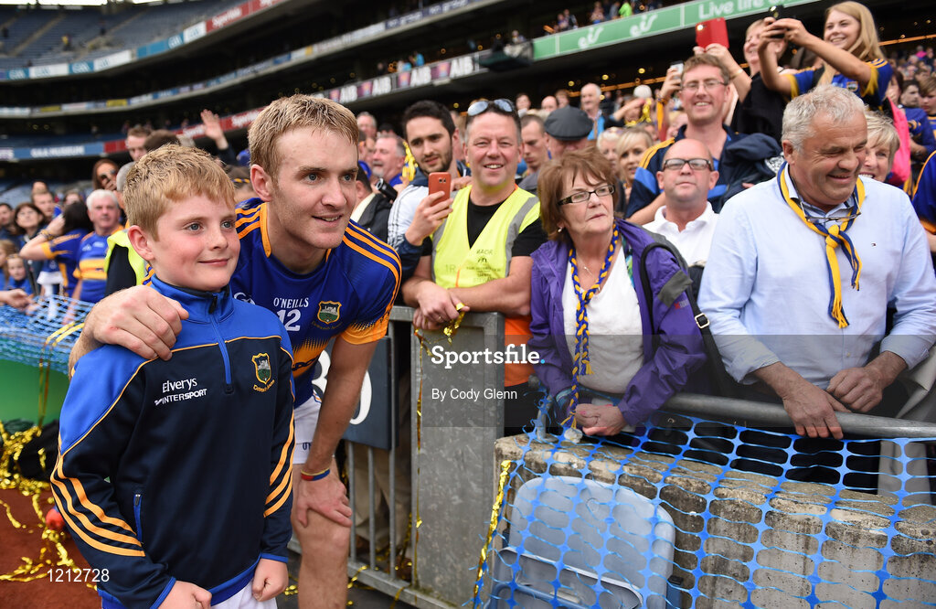 4 September 2016; Noel McGrath of Tipperary with supporters following the GAA Hurling All-Ireland Senior Championship Final match between Kilkenny and Tipperary at Croke Park in Dublin. Photo by Cody Glenn/Sportsfile