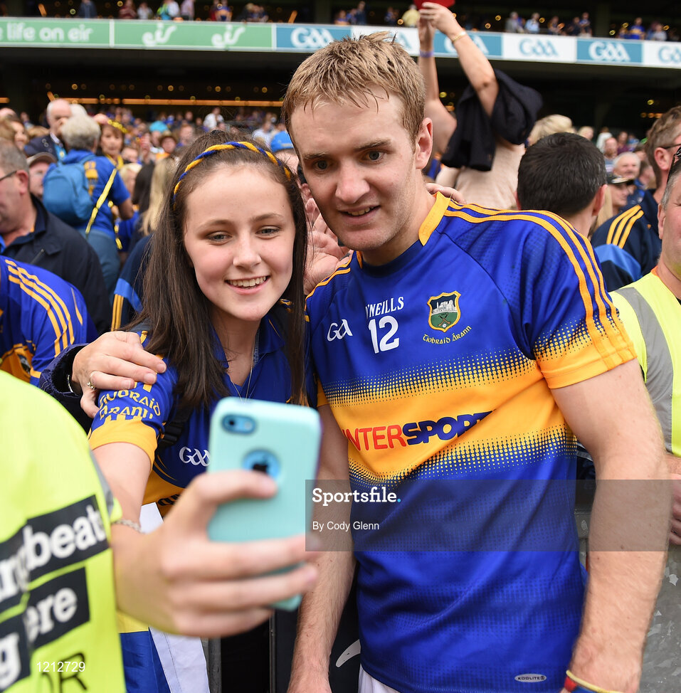 4 September 2016; Noel McGrath of Tipperary with supporters following the GAA Hurling All-Ireland Senior Championship Final match between Kilkenny and Tipperary at Croke Park in Dublin. Photo by Cody Glenn/Sportsfile