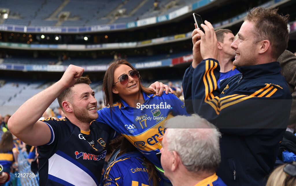 4 September 2016; Darragh Mooney of Tipperary with supporters following the GAA Hurling All-Ireland Senior Championship Final match between Kilkenny and Tipperary at Croke Park in Dublin. Photo by Cody Glenn/Sportsfile