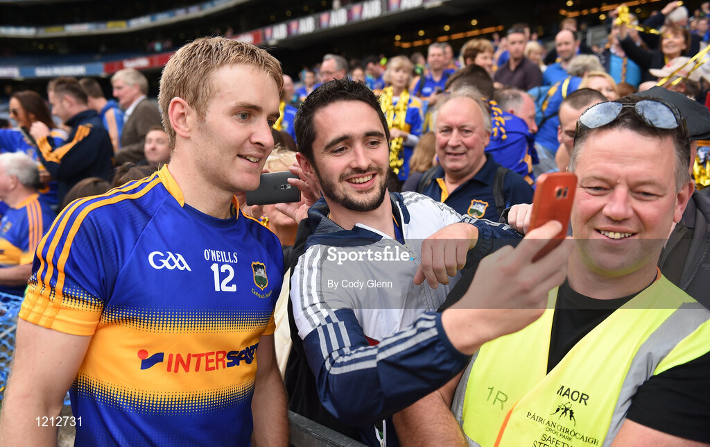 4 September 2016; Noel McGrath of Tipperary with supporters following the GAA Hurling All-Ireland Senior Championship Final match between Kilkenny and Tipperary at Croke Park in Dublin. Photo by Cody Glenn/Sportsfile