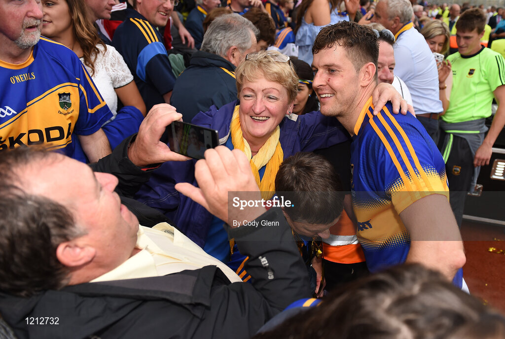 4 September 2016; Séamus Callanan of Tipperary with supporters following the GAA Hurling All-Ireland Senior Championship Final match between Kilkenny and Tipperary at Croke Park in Dublin. Photo by Cody Glenn/Sportsfile