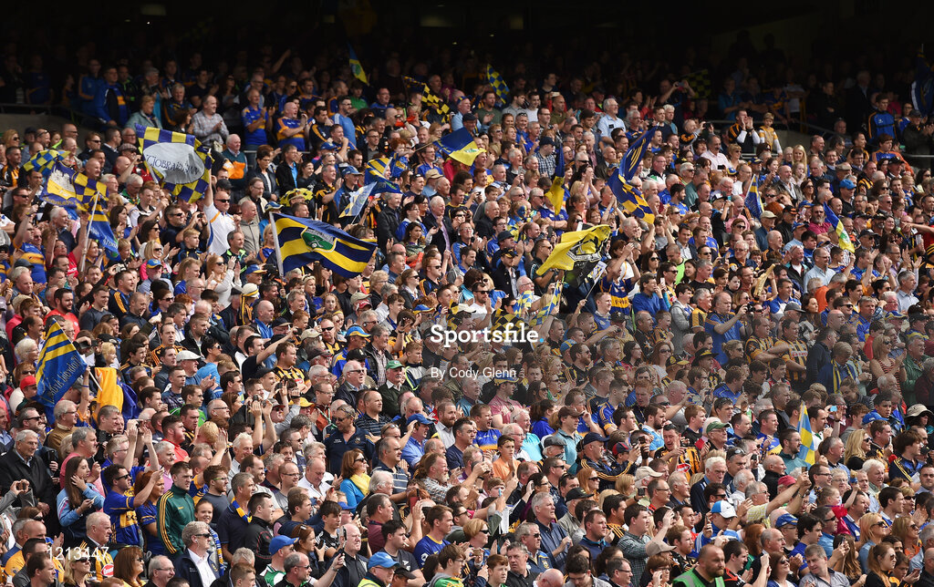 4 September 2016; Tipperary and Kilkenny supporters during the GAA Hurling All-Ireland Senior Championship Final match between Kilkenny and Tipperary at Croke Park in Dublin. Photo by Cody Glenn/Sportsfile