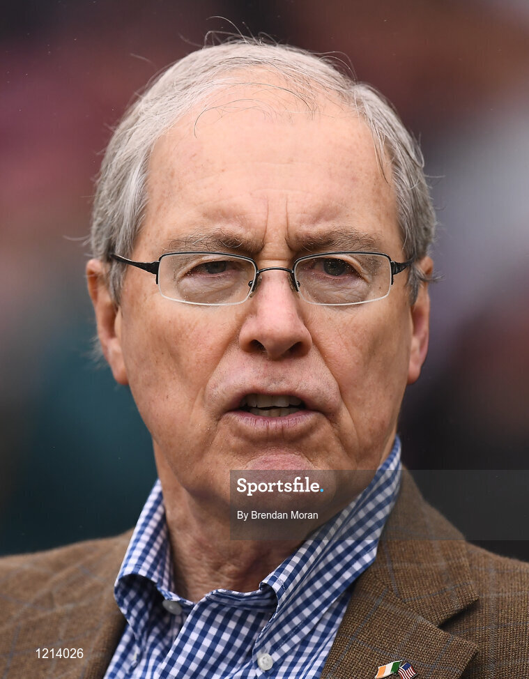 3 September 2016; Kevin F O'Melley, US Ambassador to Ireland, in attendance during the Aer Lingus College Football Classic match between Boston College Eagles and Georgia Tech Yellow Jackets at the Aviva Stadium in Lansdowne Road, Dublin. Photo by Brendan Moran/Sportsfile