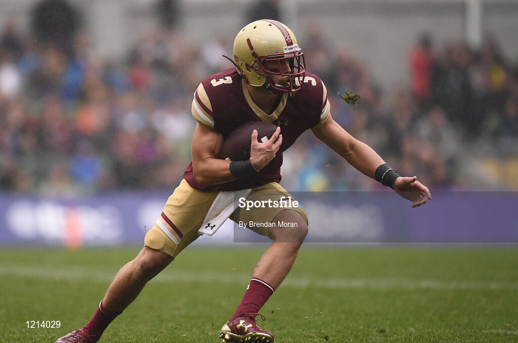 3 September 2016; Wide Receiver Michael Walker of Boston College Eagles during the Aer Lingus College Football Classic match between Boston College Eagles and Georgia Tech Yellow Jackets at the Aviva Stadium in Lansdowne Road, Dublin. Photo by Brendan Moran/Sportsfile