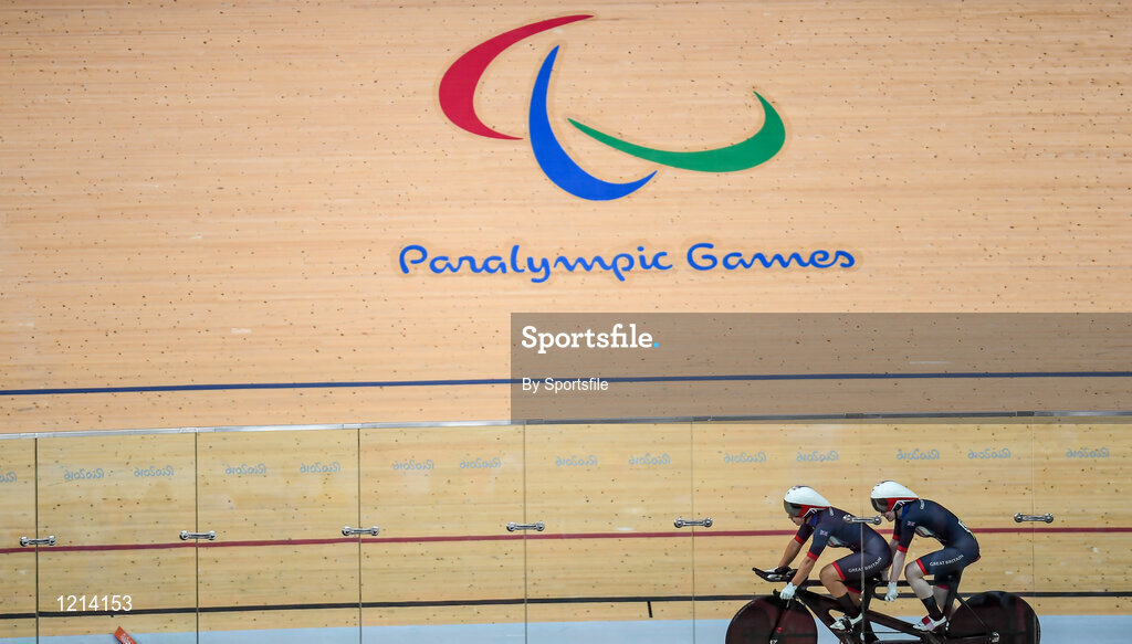 9 September 2016; Sophie Tornhill of Great Britain and her pilot Helen Scott in action during the Women's B 1000m Time Trial at the Rio Olympic Velodrome during the Rio 2016 Paralympic Games in Rio de Janeiro, Brazil. Photo by Sportsfile