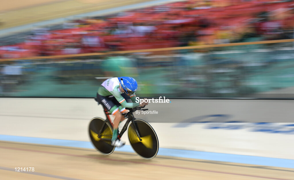 9 September 2016; Eoghan Clifford of Ireland in action during the Men's C3 3000m Individual Pursuit qualifier at the Rio Olympic Velodrome during the Rio 2016 Paralympic Games in Rio de Janeiro, Brazil. Photo by Sportsfile