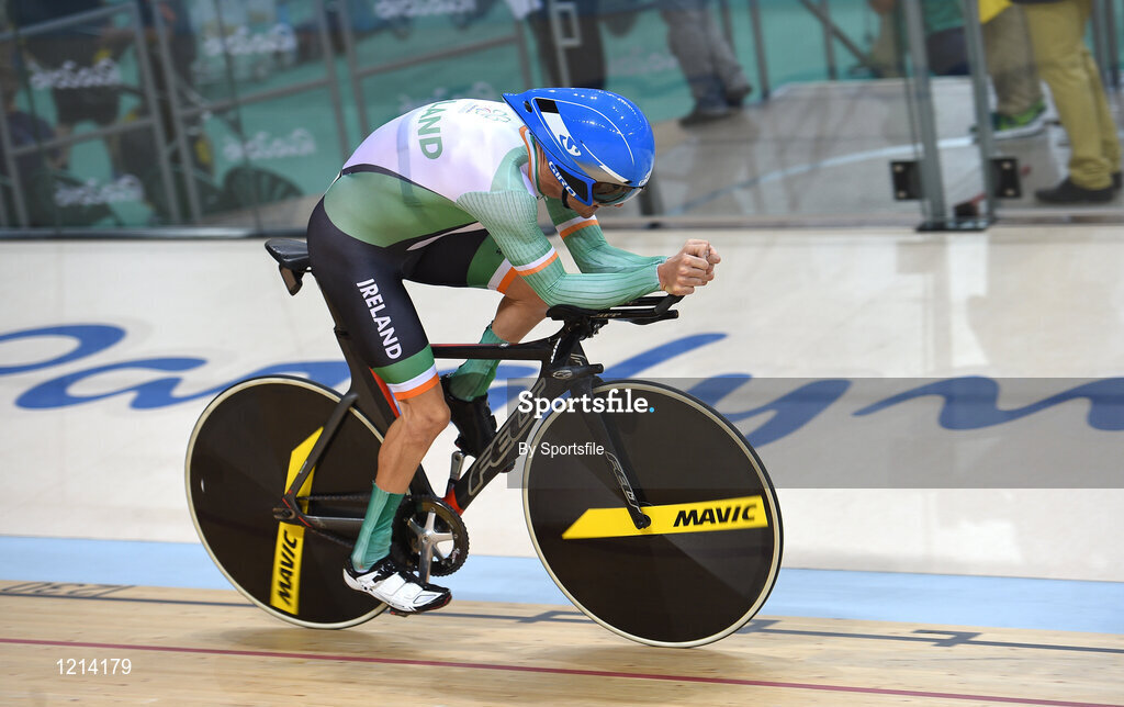 9 September 2016; Eoghan Clifford of Ireland in action during the Men's C3 3000m Individual Pursuit qualifier at the Rio Olympic Velodrome during the Rio 2016 Paralympic Games in Rio de Janeiro, Brazil. Photo by Sportsfile