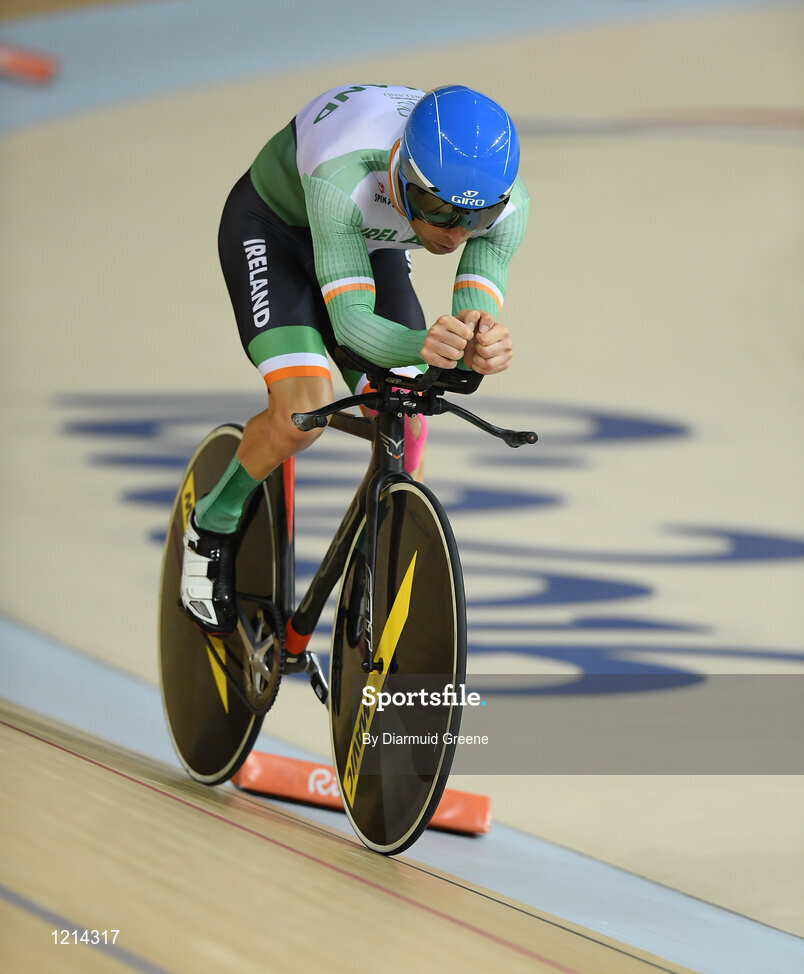9 September 2016; Eoghan Clifford of Ireland in action during the Men's C3 3000m Individual Pursuit Final at the Rio Olympic Velodrome during the Rio 2016 Paralympic Games in Rio de Janeiro, Brazil. Photo by Diarmuid Greene/Sportsfile