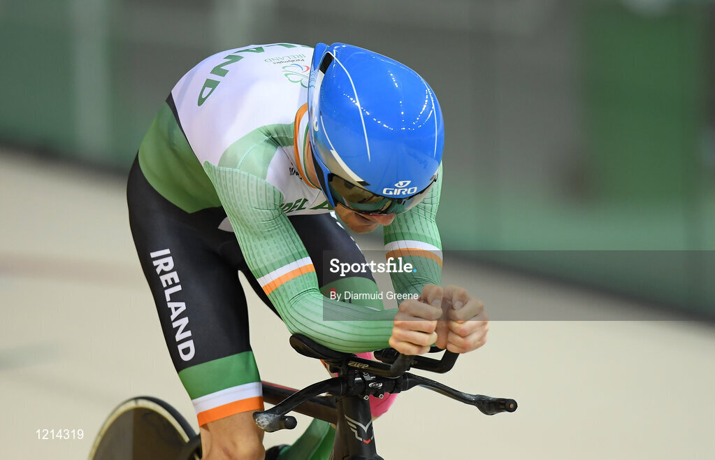 9 September 2016; Eoghan Clifford of Ireland in action during the Men's C3 3000m Individual Pursuit Final at the Rio Olympic Velodrome during the Rio 2016 Paralympic Games in Rio de Janeiro, Brazil. Photo by Diarmuid Greene/Sportsfile
