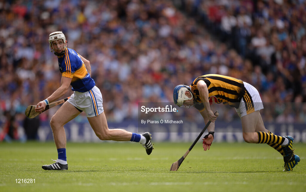 4 September 2016; Brendan Maher of Tipperary in action against TJ Reid of Kilkenny during the GAA Hurling All-Ireland Senior Championship Final match between Kilkenny and Tipperary at Croke Park in Dublin. Photo by Piaras Ó Mídheach/Sportsfile