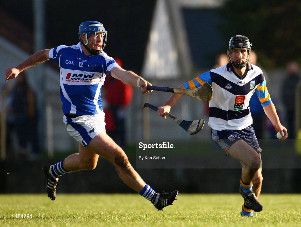 16 January 2011; Willie Hyland, Laois, in action against Neal Prendergast, UCD. Walsh Cup, 1st Round, Laois v UCD, Rathdowney GAA Grounds, Rathdowney, Co. Laois. Picture credit: Ken Sutton / SPORTSFILE