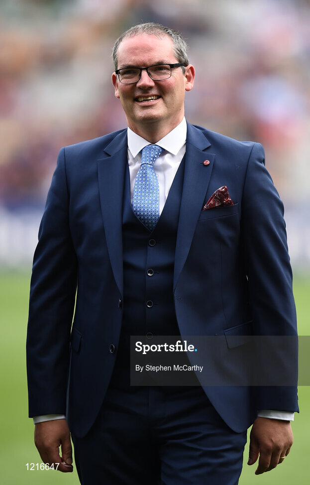 4 September 2016; Member of the Tipperary 1991 Jubilee Hurling team, Conal Bonnar, during their presentation to the crowd before the GAA Hurling All-Ireland Senior Championship Final match between Kilkenny and Tipperary at Croke Park in Dublin. Photo by Stephen McCarthy/Sportsfile