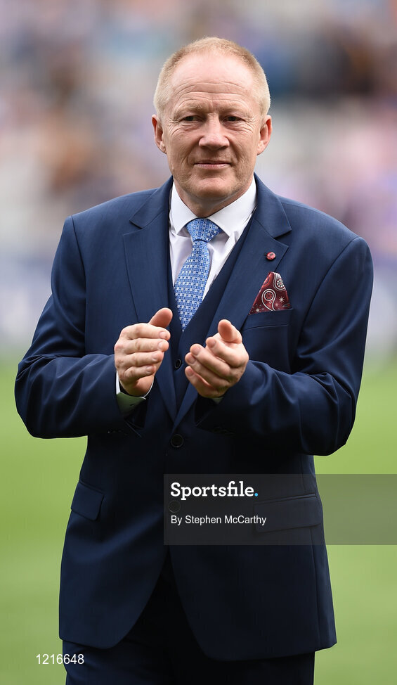 4 September 2016; Member of the Tipperary 1991 Jubilee Hurling team, Aidan Ryan, during their presentation to the crowd before the GAA Hurling All-Ireland Senior Championship Final match between Kilkenny and Tipperary at Croke Park in Dublin. Photo by Stephen McCarthy/Sportsfile