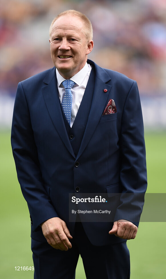 4 September 2016; Member of the Tipperary 1991 Jubilee Hurling team, Aidan Ryan, during their presentation to the crowd before the GAA Hurling All-Ireland Senior Championship Final match between Kilkenny and Tipperary at Croke Park in Dublin. Photo by Stephen McCarthy/Sportsfile