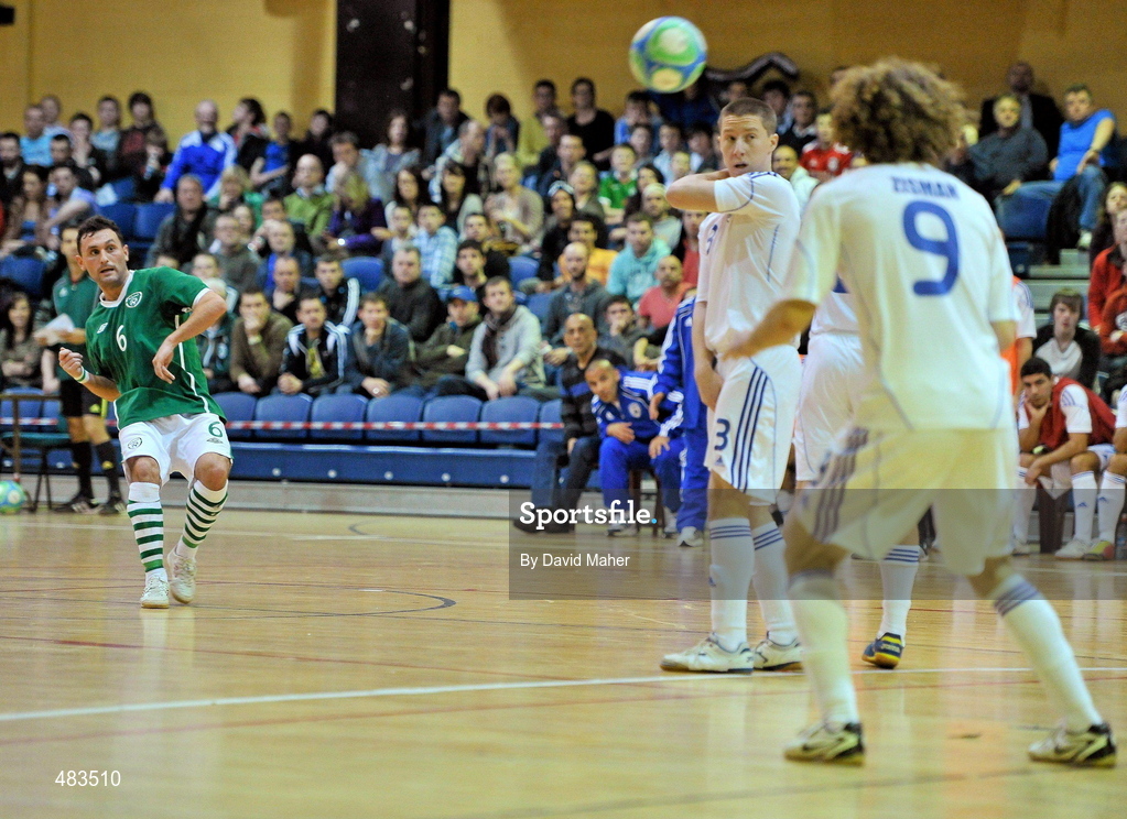 23 January 2011; Alan McCabe, Republic of Ireland, in action against Israel. UEFA Futsal EURO 2011/12 Preliminary Round - Group F, Republic of Ireland v Israel, National Basketball Arena, Tallaght, Dublin. Picture credit: David Maher / SPORTSFILE