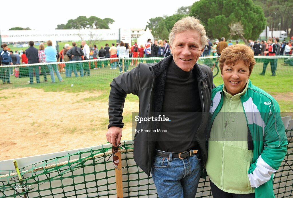 12 December 2010; Eamonn Coghlan with his wife Yvonne, who were supporting their son John at the Championships. 17th SPAR European Cross Country Championships, Albufeira, Portugal. Picture credit: Brendan Moran / SPORTSFILE