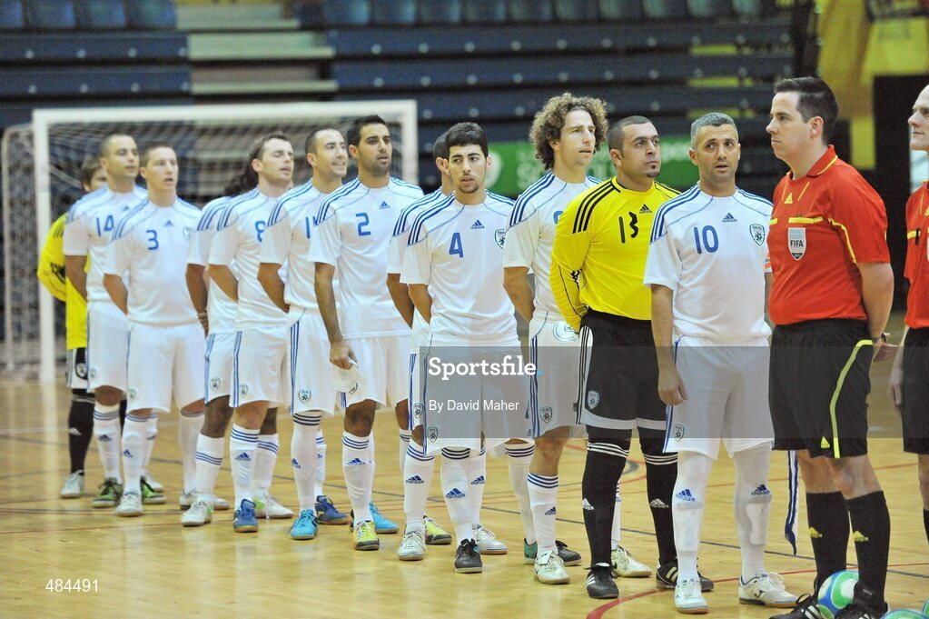 23 January 2011; Israel team line up. UEFA Futsal EURO 2011/12 Preliminary Round - Group F, Republic of Ireland v Israel, National Basketball Arena, Tallaght, Dublin. Picture credit: David Maher / SPORTSFILE