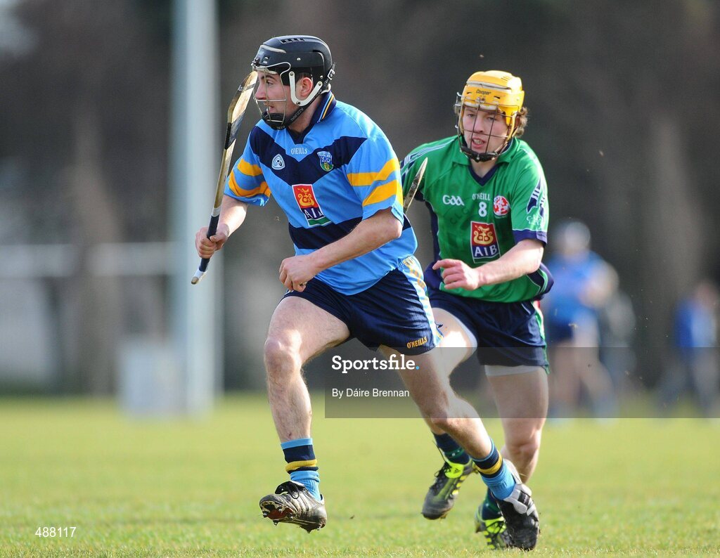 8 February 2011; Eoin O'Shea, UCD, in action against Paul Browne, Limerick IT. Ulster Bank Fitzgibbon Cup Group 2, UCD v Limerick IT, UCD, Belfield, Dublin. Picture credit: Dáire Brennan / SPORTSFILE
