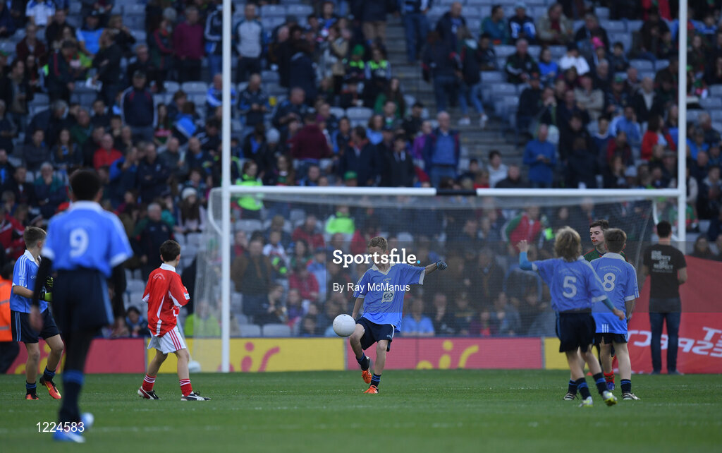 1 October 2016; Ruadhán McCann, Fingallians GAA, Swords, Dublin, in action during the INTO Cumann na mBunscol GAA Respect Exhibition Go Games at the GAA Football All-Ireland Senior Championship Final Replay match between Dublin and Mayo at Croke Park in Dublin. Photo by Ray McManus/Sportsfile