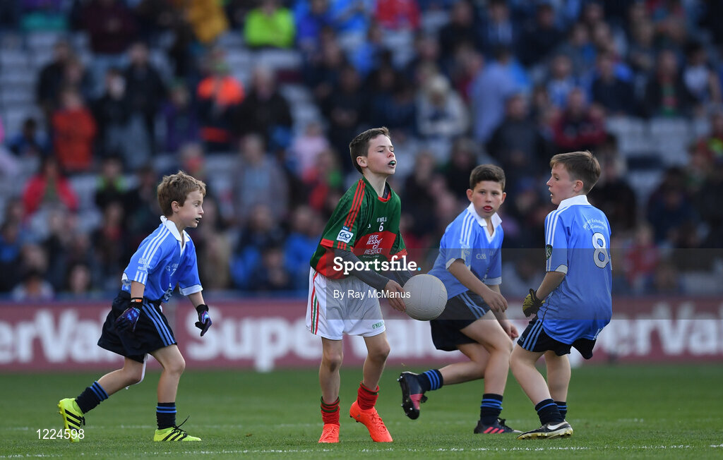 1 October 2016; Cian Reddington, Carracastle NS, Carracastle, Mayo, in action during the INTO Cumann na mBunscol GAA Respect Exhibition Go Games at the GAA Football All-Ireland Senior Championship Final Replay match between Dublin and Mayo at Croke Park in Dublin. Photo by Ray McManus/Sportsfile