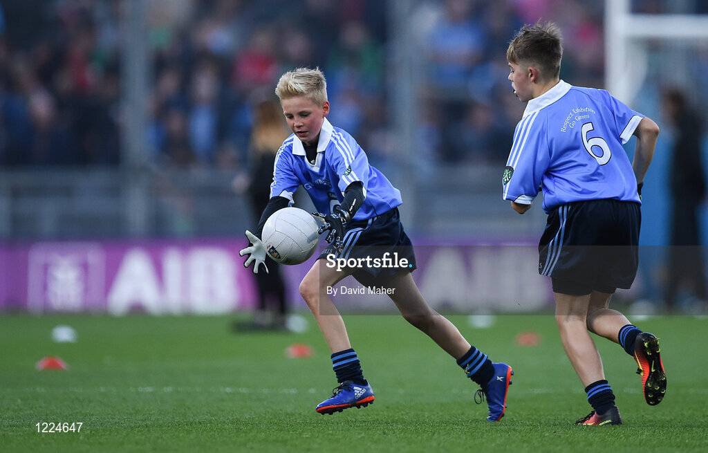 1 October 2016; Oscar Maguire, Griffith Barrackss Multidenominational School, Dublin,  during the INTO Cumann na mBunscol GAA Respect Exhibition Go Games at the GAA Football All-Ireland Senior Championship Final Replay match between Dublin and Mayo at Croke Park in Dublin. Photo by David Maher/Sportsfile