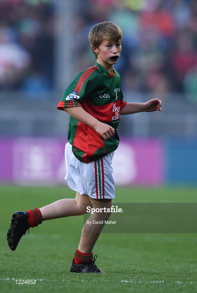 1 October 2016;  Lucas Kenny, Crimlin NS, Castlebar, Mayo, during the INTO Cumann na mBunscol GAA Respect Exhibition Go Games at the GAA Football All-Ireland Senior Championship Final Replay match between Dublin and Mayo at Croke Park in Dublin. Photo by David Maher/Sportsfile