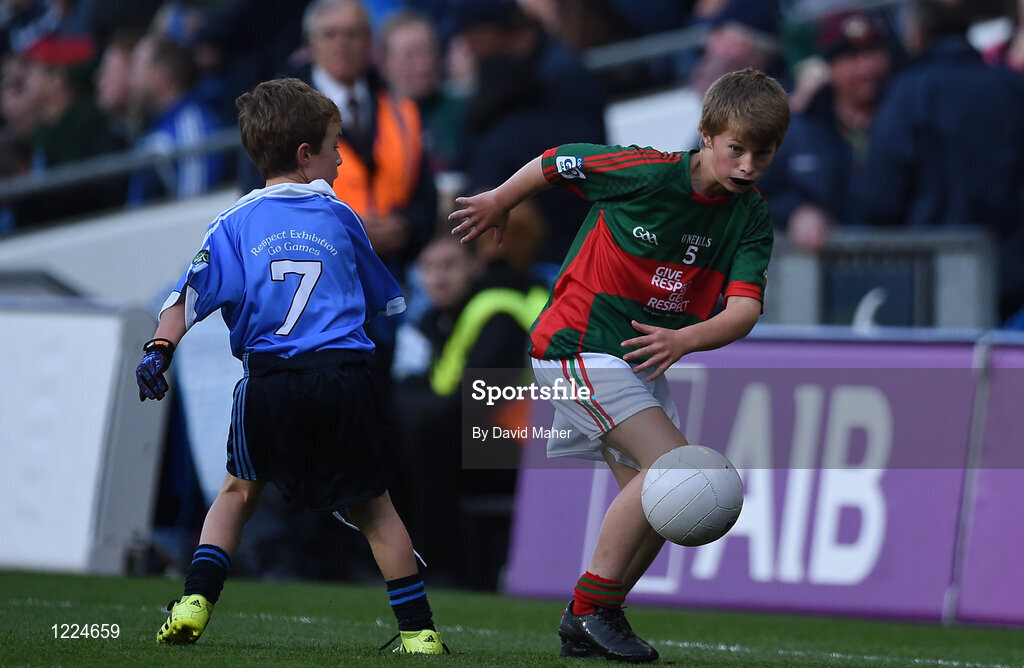 1 October 2016; Lucas Kenny, Crimlin NS, Castlebar, Mayo, during the INTO Cumann na mBunscol GAA Respect Exhibition Go Games at the GAA Football All-Ireland Senior Championship Final Replay match between Dublin and Mayo at Croke Park in Dublin. Photo by David Maher/Sportsfile