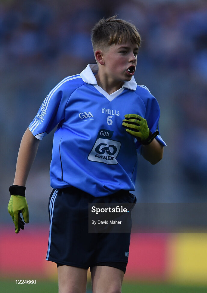 1 October 2016; Harry Gormley, Garristown GAA, Fingal, Dublin, during the INTO Cumann na mBunscol GAA Respect Exhibition Go Games at the GAA Football All-Ireland Senior Championship Final Replay match between Dublin and Mayo at Croke Park in Dublin. Photo by David Maher/Sportsfile