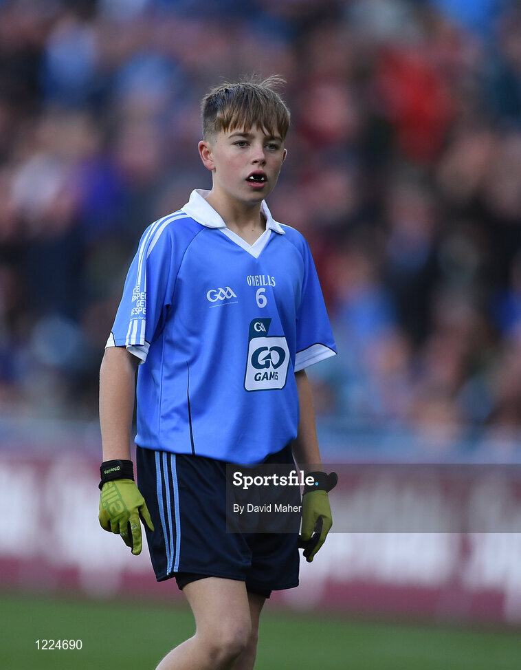 1 October 2016; Harry Gormley, Garristown GAA, Fingal, Dublin, during the INTO Cumann na mBunscol GAA Respect Exhibition Go Games at the GAA Football All-Ireland Senior Championship Final Replay match between Dublin and Mayo at Croke Park in Dublin. Photo by David Maher/Sportsfile