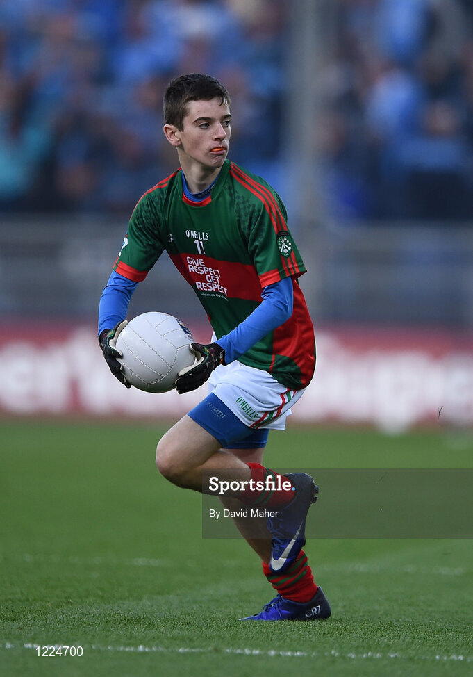 1 October 2016; Dylan McEvoy, Buffers Alley GAA, Wexford, representing Mayo, , during the INTO Cumann na mBunscol GAA Respect Exhibition Go Games at the GAA Football All-Ireland Senior Championship Final Replay match between Dublin and Mayo at Croke Park in Dublin.in. Photo by David Maher/Sportsfile