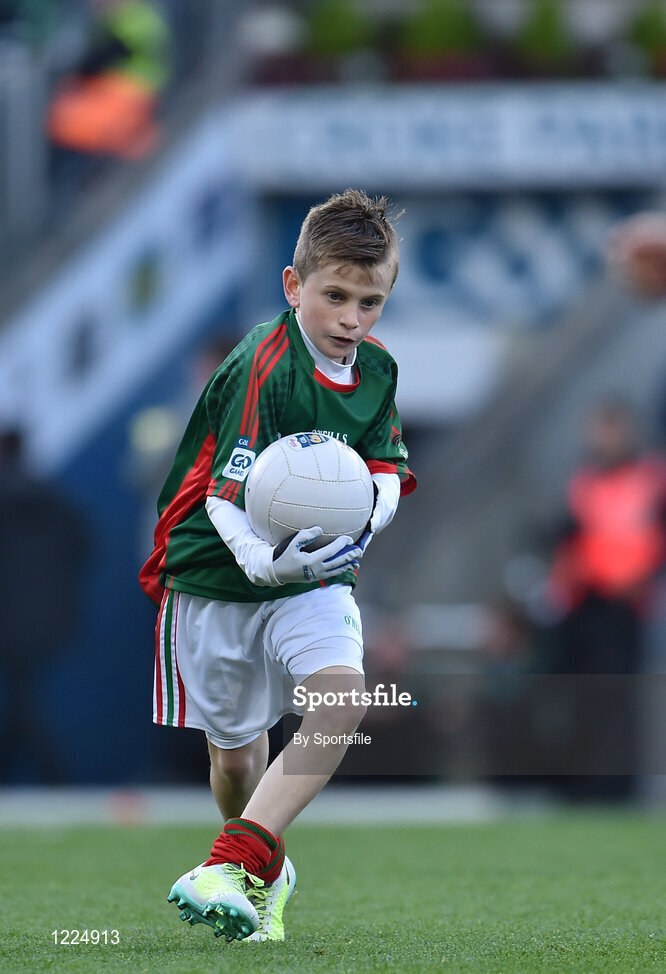 1 October 2016; Oisín Cronin, Craggagh NS, Kiltimagh, Mayo, during the INTO Cumann na mBunscol GAA Respect Exhibition Go Games at the GAA Football All-Ireland Senior Championship Final Replay match between Dublin and Mayo at Croke Park in Dublin. Photo by Sportsfile