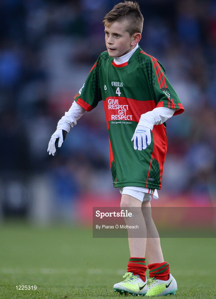 1 October 2016; Oisín Cronin, Craggagh NS, Kiltimagh, Mayo, during the INTO Cumann na mBunscol GAA Respect Exhibition Go Games at the GAA Football All-Ireland Senior Championship Final Replay match between Dublin and Mayo at Croke Park in Dublin. Photo by Piaras Ó Mídheach/Sportsfile