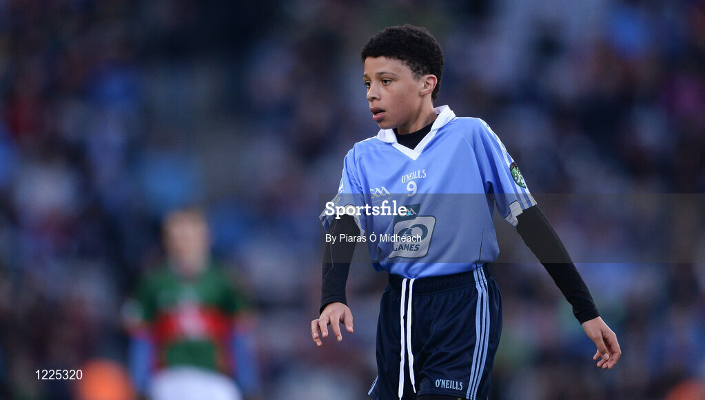 1 October 2016; Andriú Mac Ghiolla Geimhridh, Gaelscoil Barra, Cabra, Dublin, during the INTO Cumann na mBunscol GAA Respect Exhibition Go Games at the GAA Football All-Ireland Senior Championship Final Replay match between Dublin and Mayo at Croke Park in Dublin. Photo by Piaras Ó Mídheach/Sportsfile