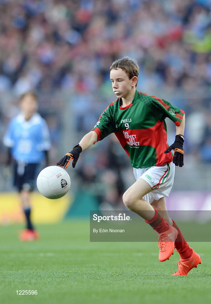 1 October 2016; Shay Heneghan, Kilmaine NS, Kilmaine, Mayo during the INTO Cumann na mBunscol GAA Respect Exhibition Go Games at the GAA Football All-Ireland Senior Championship Final Replay match between Dublin and Mayo at Croke Park in Dublin. Photo by Eóin Noonan/Sportsfile
