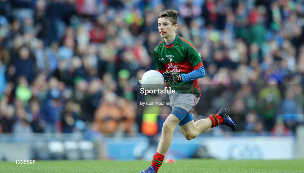 1 October 2016; Dylan McEvoy, Buffers Alley GAA, Wexford, representing Mayo during the INTO Cumann na mBunscol GAA Respect Exhibition Go Games at the GAA Football All-Ireland Senior Championship Final Replay match between Dublin and Mayo at Croke Park in Dublin. Photo by Eóin Noonan/Sportsfile