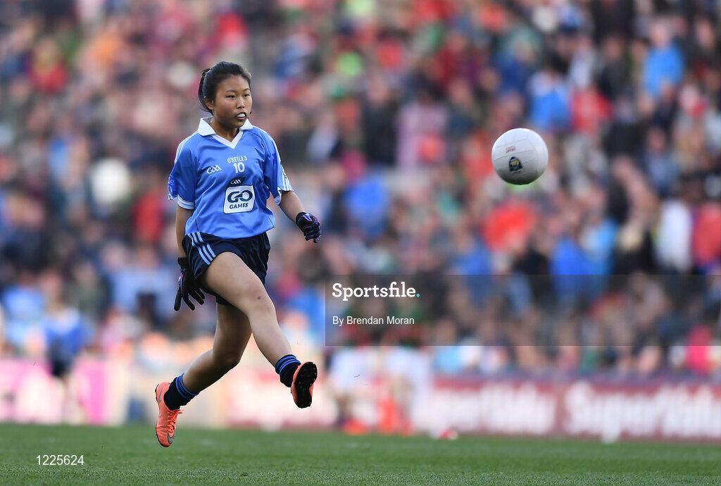 1 October 2016; Kiki Ren, Maynooth GAA, Maynooth, Kildare, representing Dublin, during the INTO Cumann na mBunscol GAA Respect Exhibition Go Games at the GAA Football All-Ireland Senior Championship Final Replay match between Dublin and Mayo at Croke Park in Dublin. Photo by Brendan Moran/Sportsfile