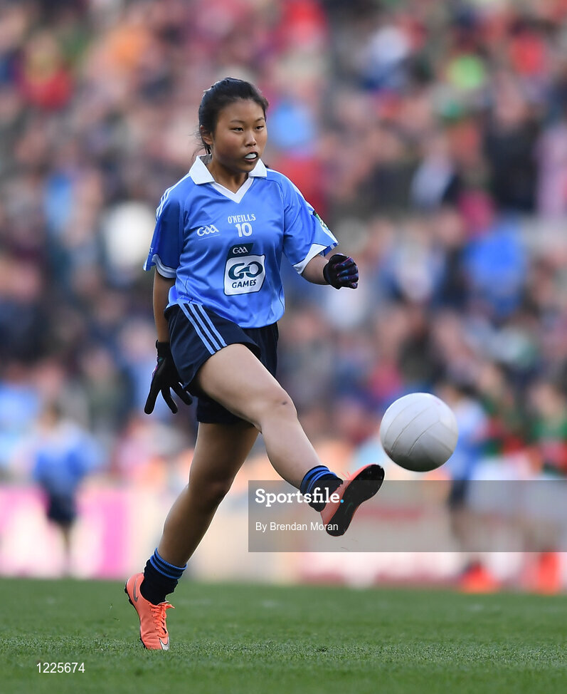 1 October 2016; Kiki Ren, Maynooth GAA, Maynooth, Kildare, representing Dublin, during the INTO Cumann na mBunscol GAA Respect Exhibition Go Games at the GAA Football All-Ireland Senior Championship Final Replay match between Dublin and Mayo at Croke Park in Dublin. Photo by Brendan Moran/Sportsfile