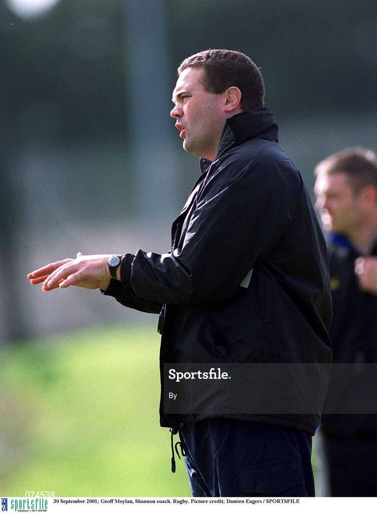 30 September 2001; Geoff Moylan, Shannon coach. Rugby. Picture credit; Damien Eagers / SPORTSFILE