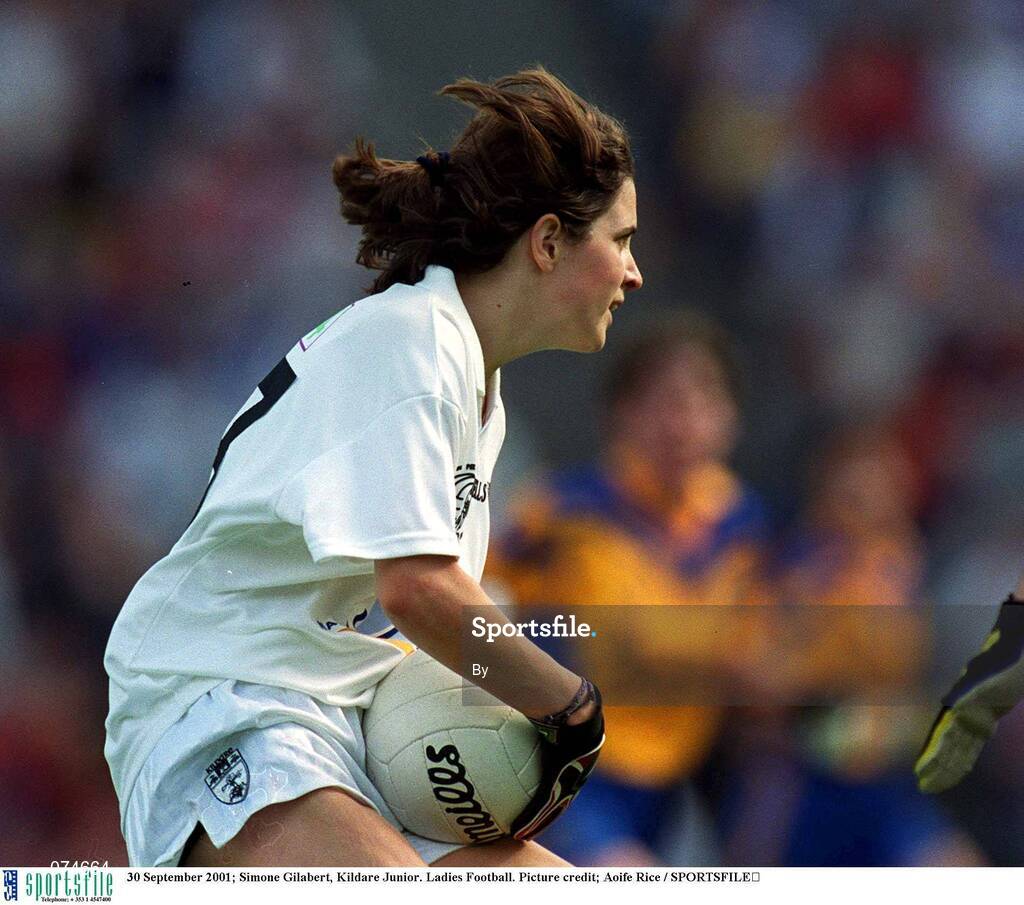 30 September 2001; Simone Gilabert, Kildare Junior. Ladies Football. Picture credit; Aoife Rice / SPORTSFILE