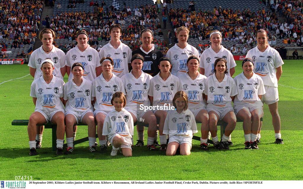 30 September 2001; Kildare Ladies junior football team. Kildare v Roscommon, All Ireland Ladies Junior Football Final, Croke Park, Dublin. Picture credit; Aoife Rice / SPORTSFILE
