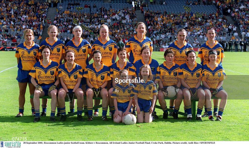 30 September 2001; Roscommon Ladies junior football team. Kildare v Roscommon, All Ireland Ladies Junior Football Final, Croke Park, Dublin. Picture credit; Aoife Rice / SPORTSFILE