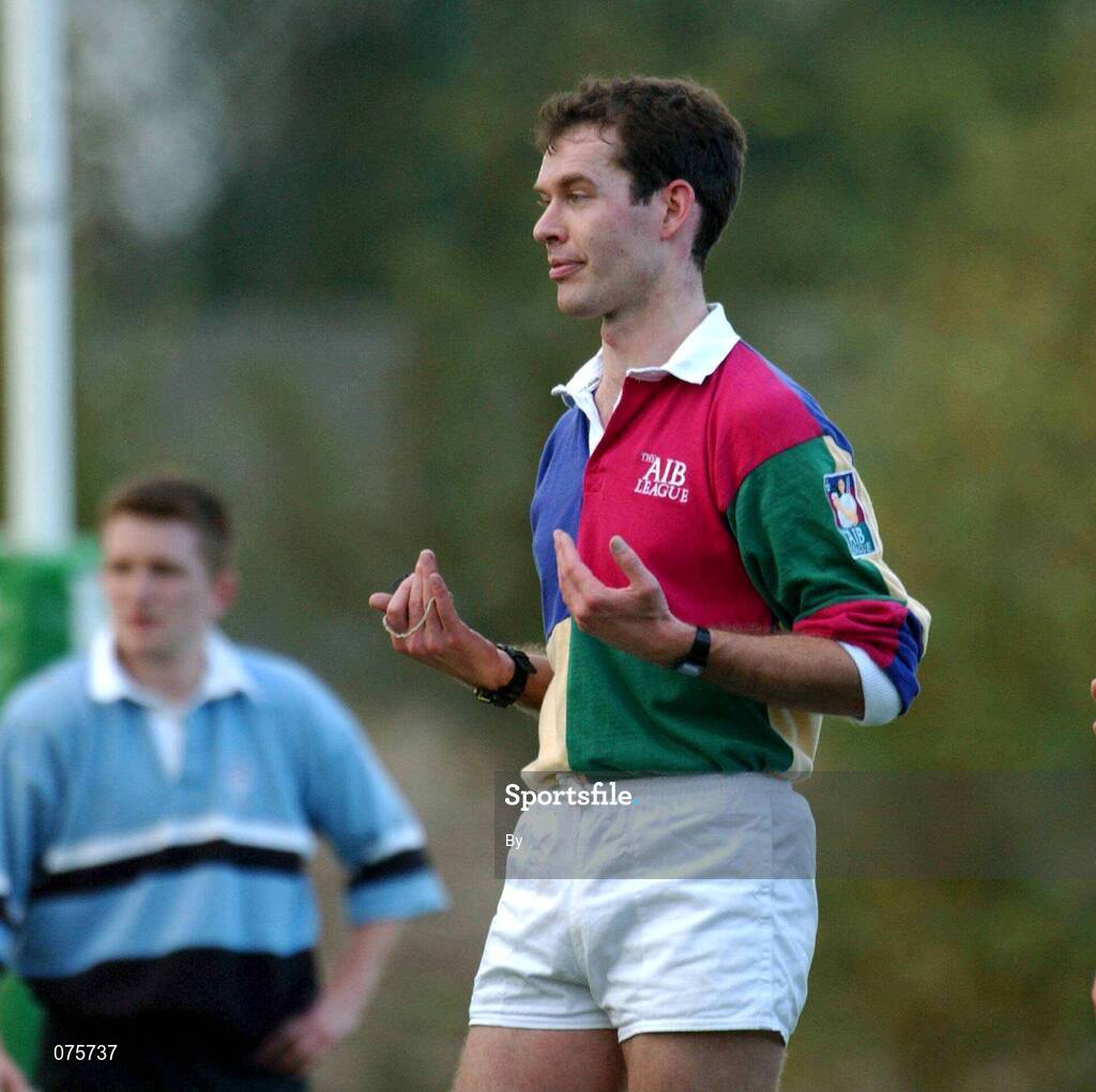 27 October 2001; Colin Stanley, Referee. Picture credit; Ray McManus / SPORTSFILE *EDI*