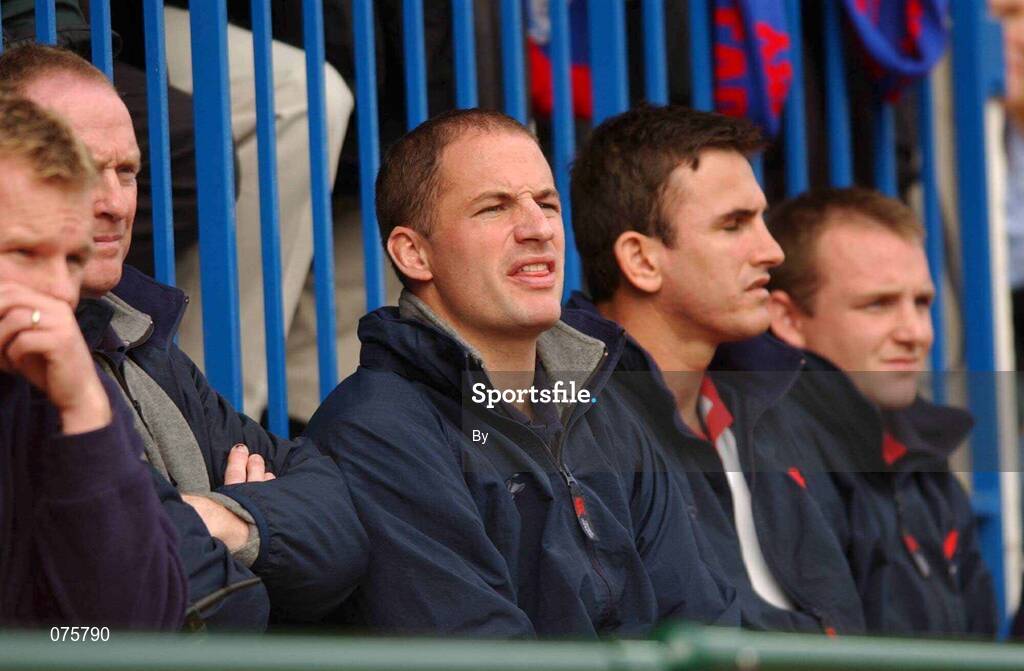 27 October 2001; David Humphreys pictured on the Ulster bench because of injury. Stade Francais v Ulster, Heineken Cup,  Stade Jean Bouin, Paris, France. Rugby. Picture credit; Matt Browne / SPORTSFILE  *EDI*