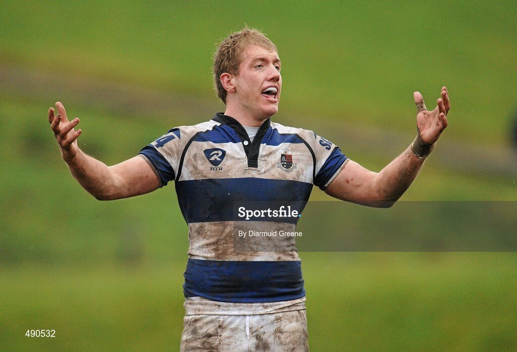 16 February 2011; Luke Cahill, Rockwell College. Avonmore Milk Munster Schools Senior Cup, Ardscoil Ris v Rockwell College, Clanwilliam RFC, Tipperary Town, Tipperary. Picture credit: Diarmuid Greene / SPORTSFILE