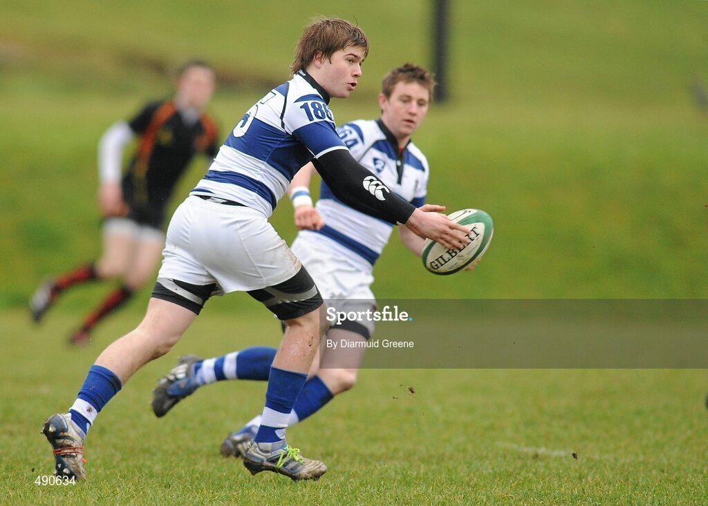 16 February 2011; Donagh McGillycuddy, Rockwell College. Avonmore Milk Munster Schools Senior Cup, Ardscoil Ris v Rockwell College, Clanwilliam RFC, Tipperary Town, Tipperary. Picture credit: Diarmuid Greene / SPORTSFILE