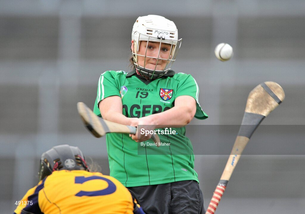 20 February 2011; Siobhan McKeague, Queens University Belfast, in action against Lisa Carey, DCU. Purcell Cup Final, DCU v Queens University Belfast, Pearse Stadium, Salthill, Galway. Picture credit: David Maher / SPORTSFILE